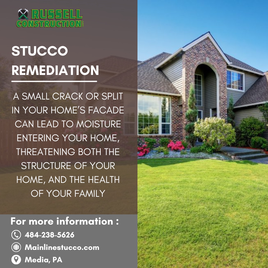 Russell Construction Stucco Remediation offers high-quality stucco repair services to restore the strength and beauty of your exterior. Our team is experienced in assessing and addressing various stucco concerns, ensuring a seamless and durable finish. Whether dealing with minor touch-ups or more extensive repairs, we provide reliable solutions that enhance the overall look and longevity of your home. Count on us for expert stucco repair services tailored to your needs.