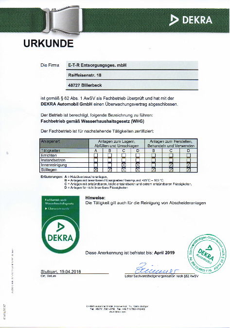 E.T.R. Entsorgungs GmbH, Raiffeisenstrasse 18 in Billerbeck