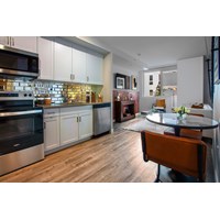 Open floor plan kitchen and dining space a