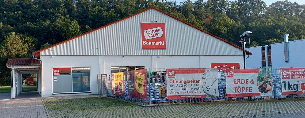 Außenansicht Sonderpreis Baumarkt, Alt Saale 3 in Uhlstädt-Kirchhasel