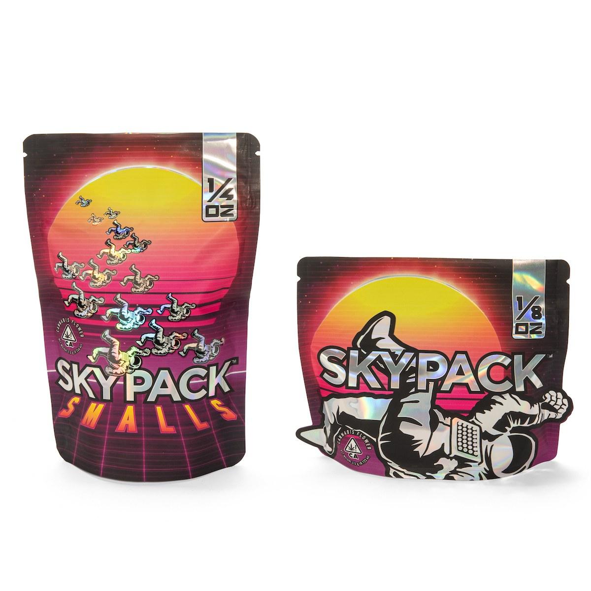 Mylar pouches for Skypack. Custom packaging by PLC Print.