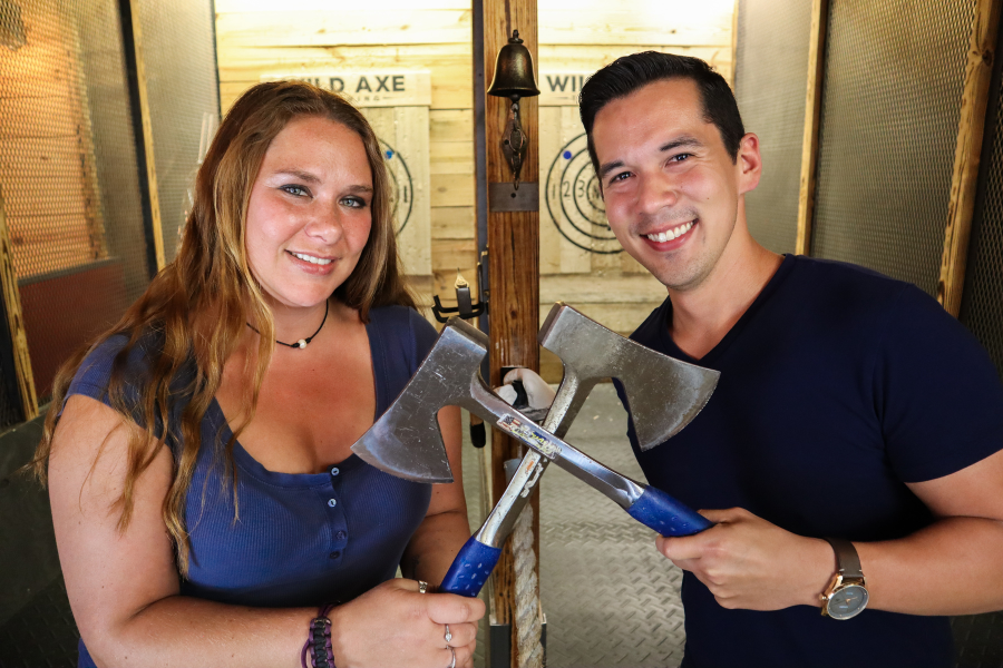 Wild Axe Throwing is a perfect place for a date night!