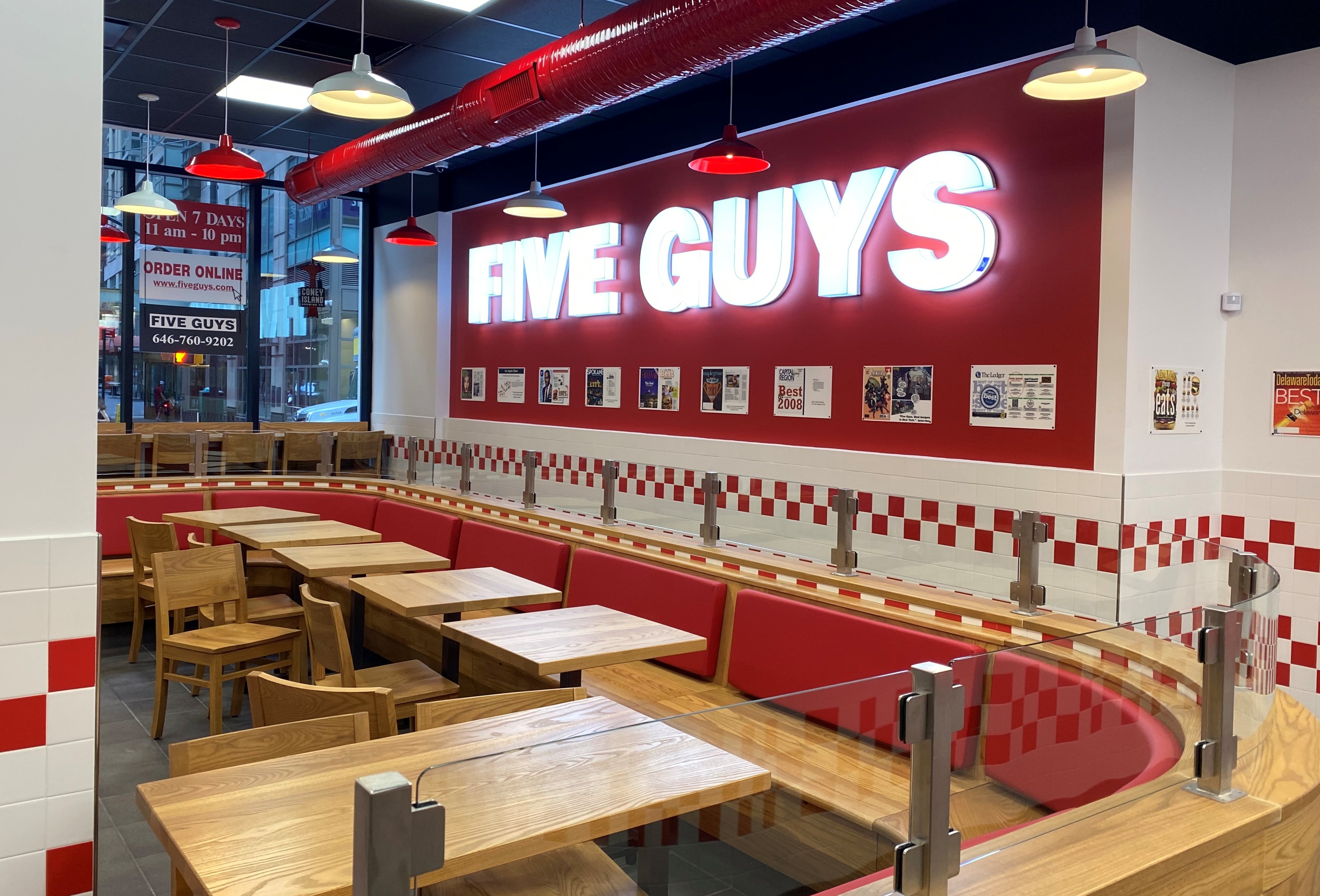Five Guys at 80 Maiden Lane in New York City.