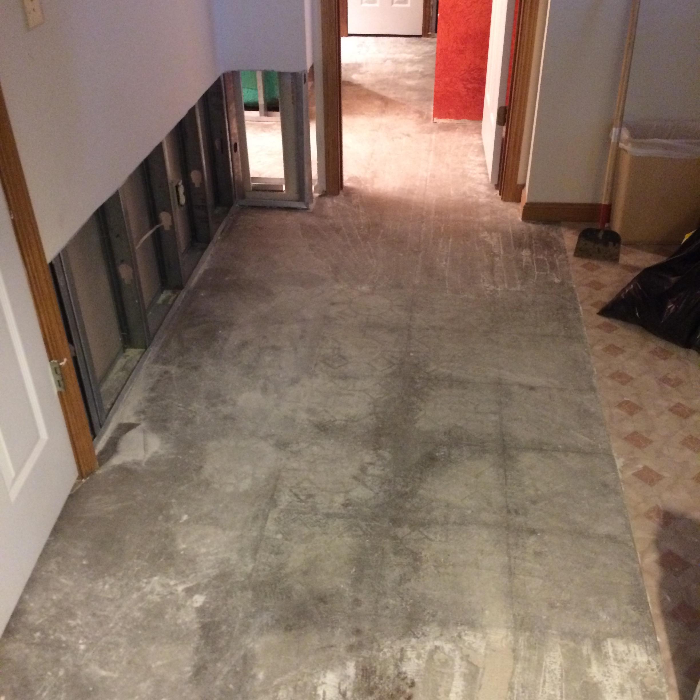 Flood cuts during a restoration job in a home in Oakville.