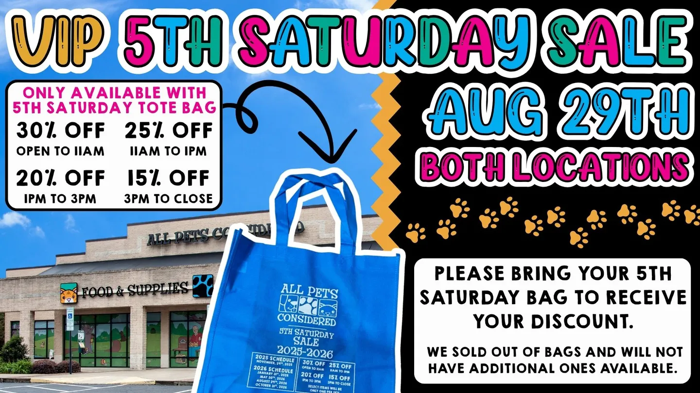 Image of Local Pet Event APC August VIP 5th Saturday Sale Nearby