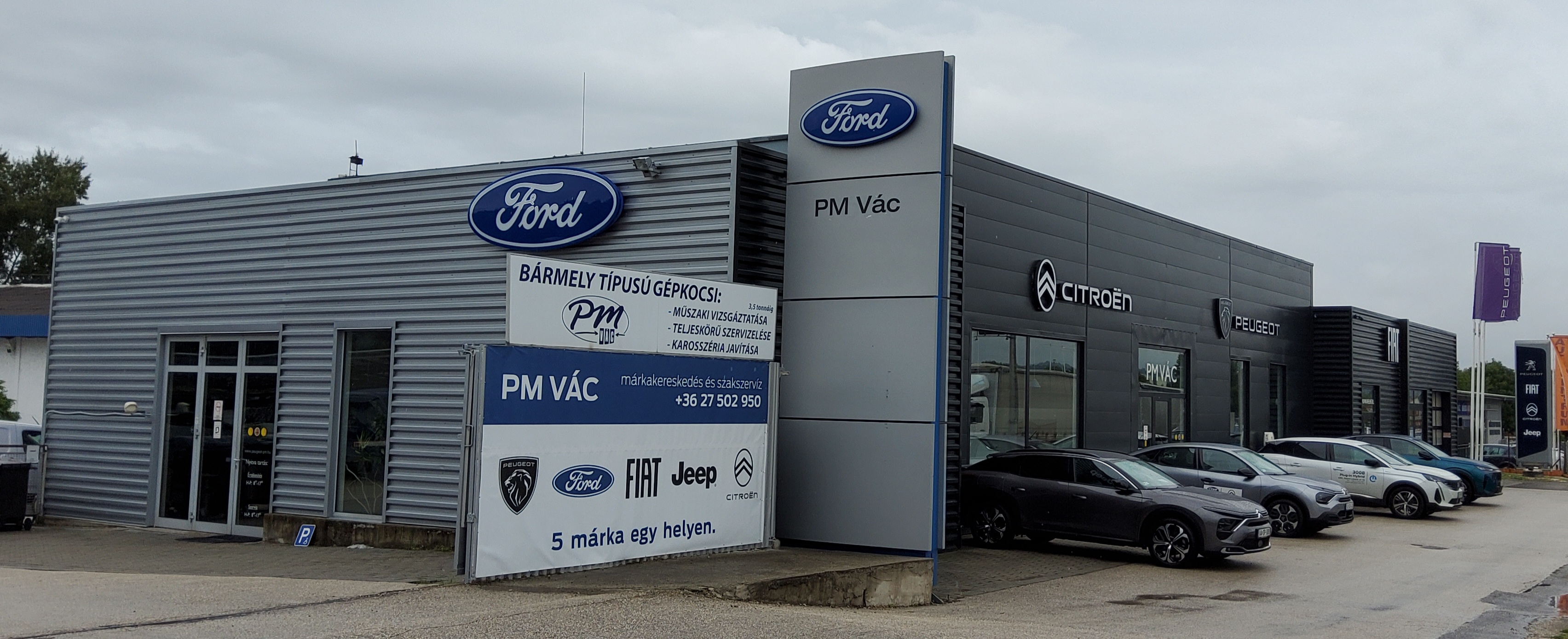 Images PM VÁC -  Peugeot  Ford  Fiat  Citroen JEEP  értékesítés és szerviz