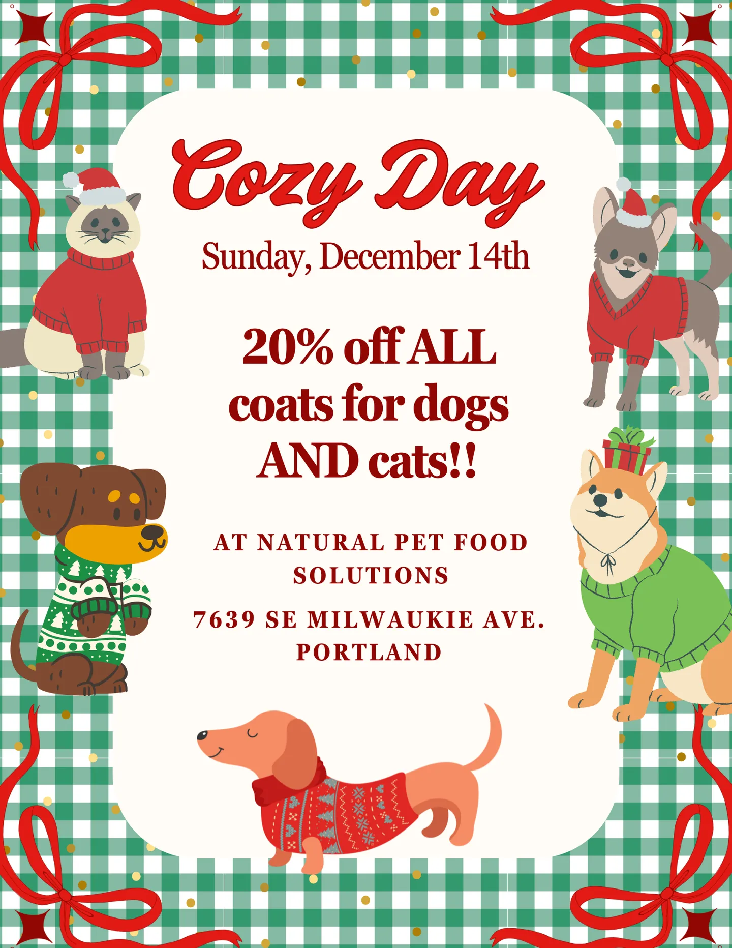 Image of Local Pet Event Cozy Coat Sale 20% OFF Nearby
