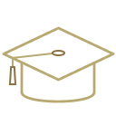 Graduation cap icon.