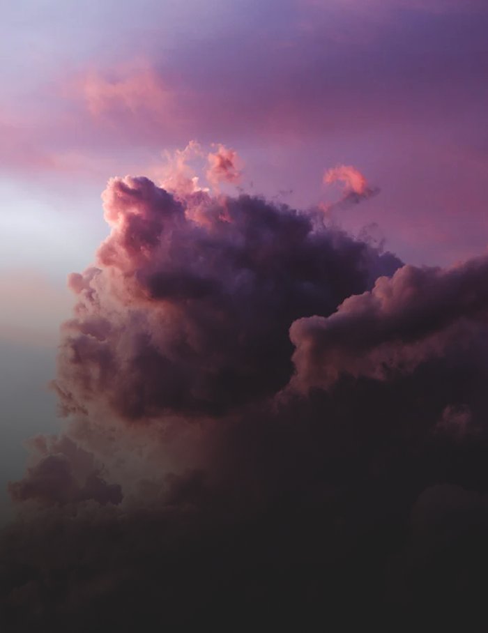 Purple and pink cloud formations.