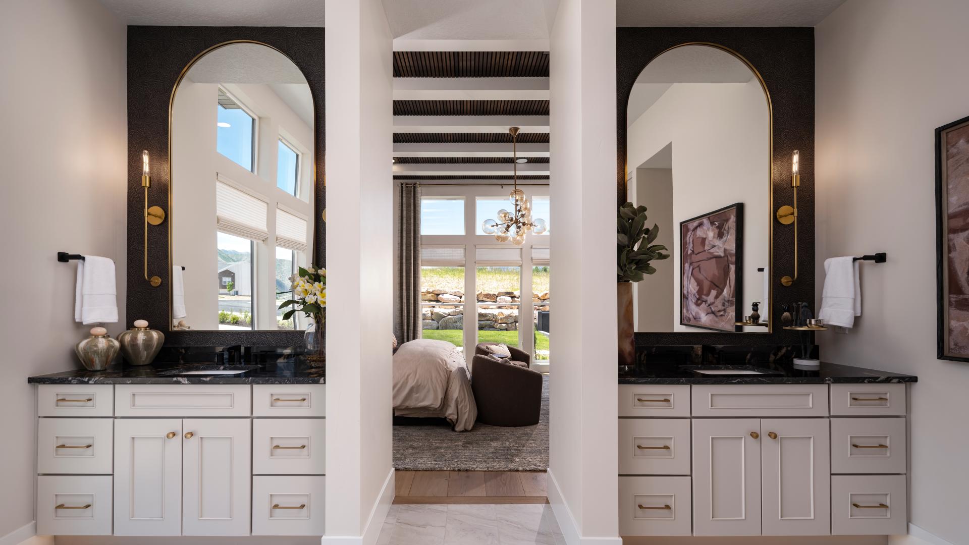 Spa-like primary suites with dual sink vanities