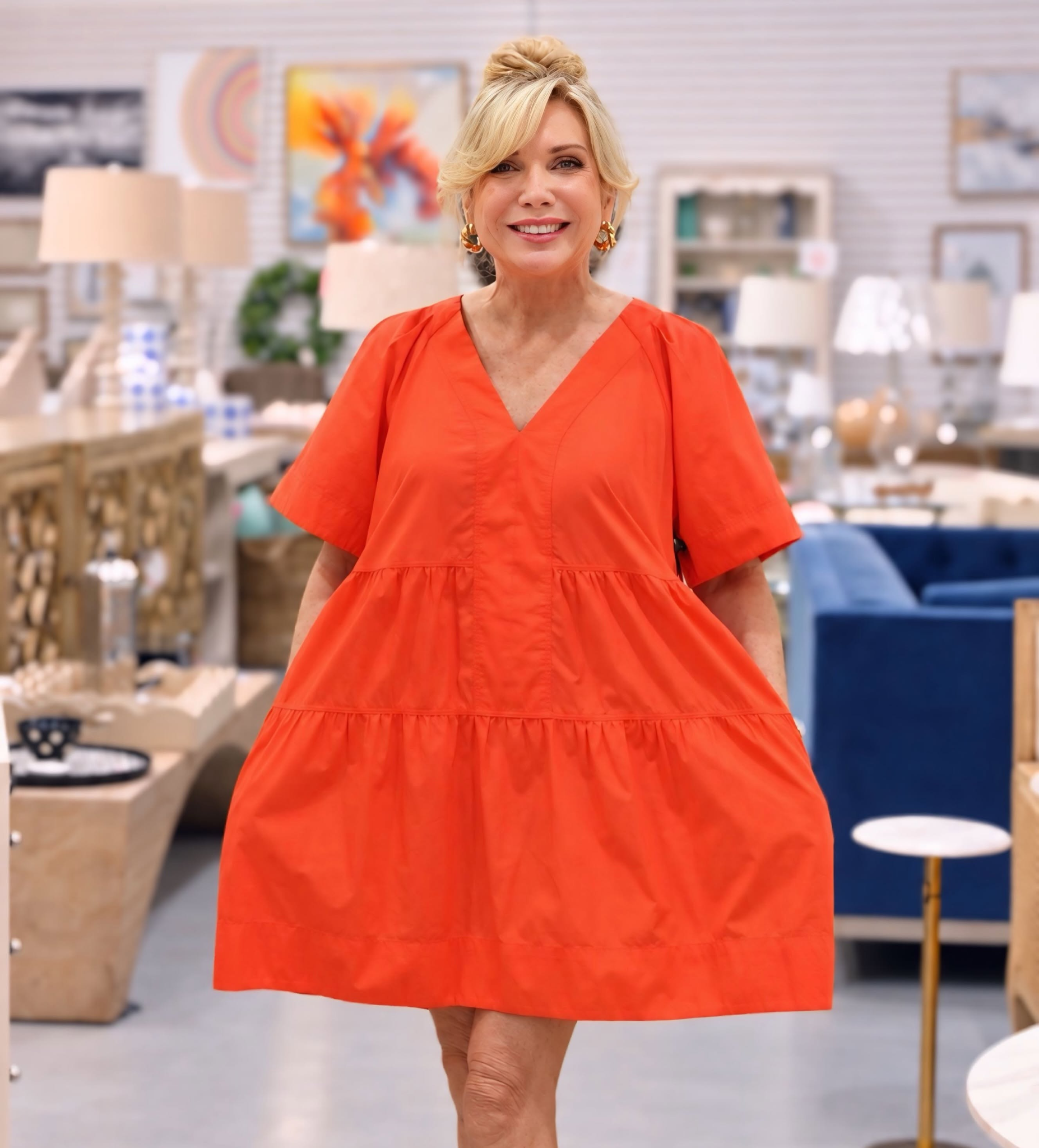 Stand out in a bold orange dress from True Fashionistas Designer Resale. Celebrate National Consignment Day with stylish finds that bring new energy to your wardrobe and support circular fashion, too.