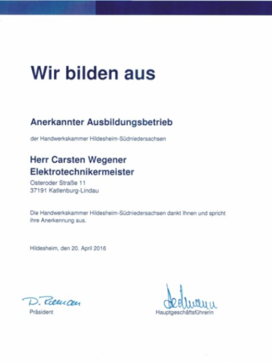 Wegener Elektroinstallationen und Handel Carsten Wegener, Osteroder Straße 11 in Katlenburg-Lindau