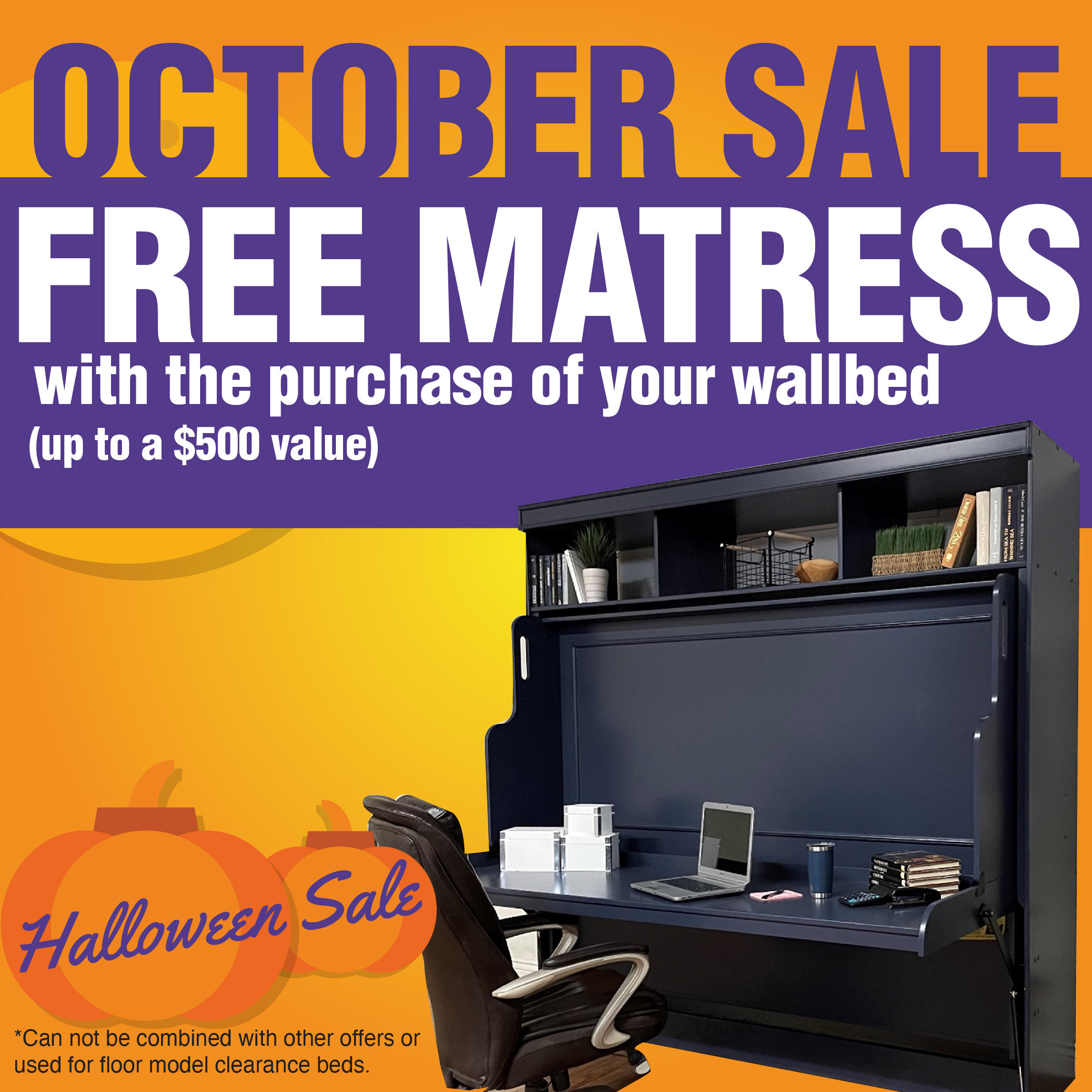 Get a Free Mattress with your New Wall bed or Murphy Bed Purchase (a $500.00 Value )!
