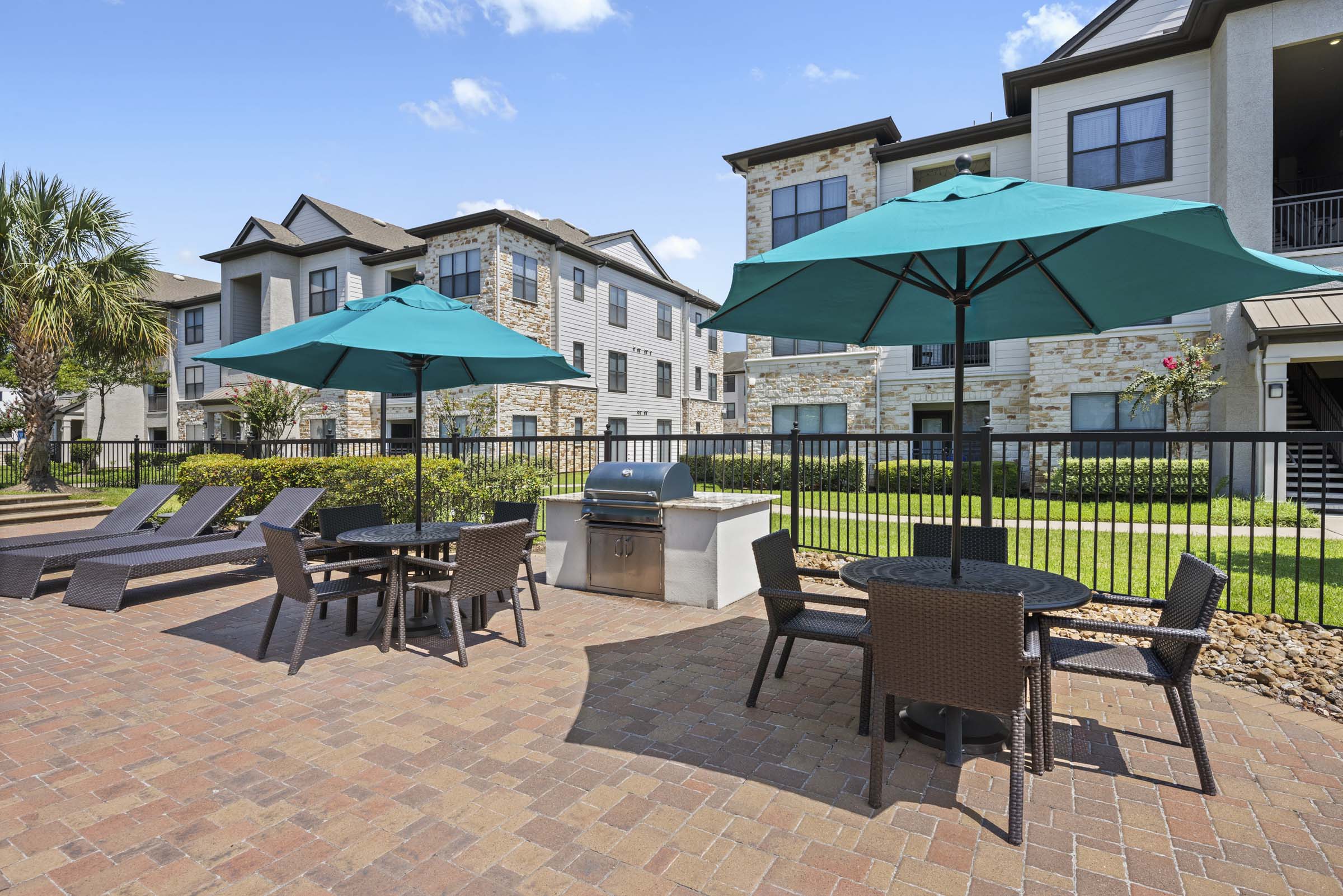 Grilling Stations and outdoor dining near the pool