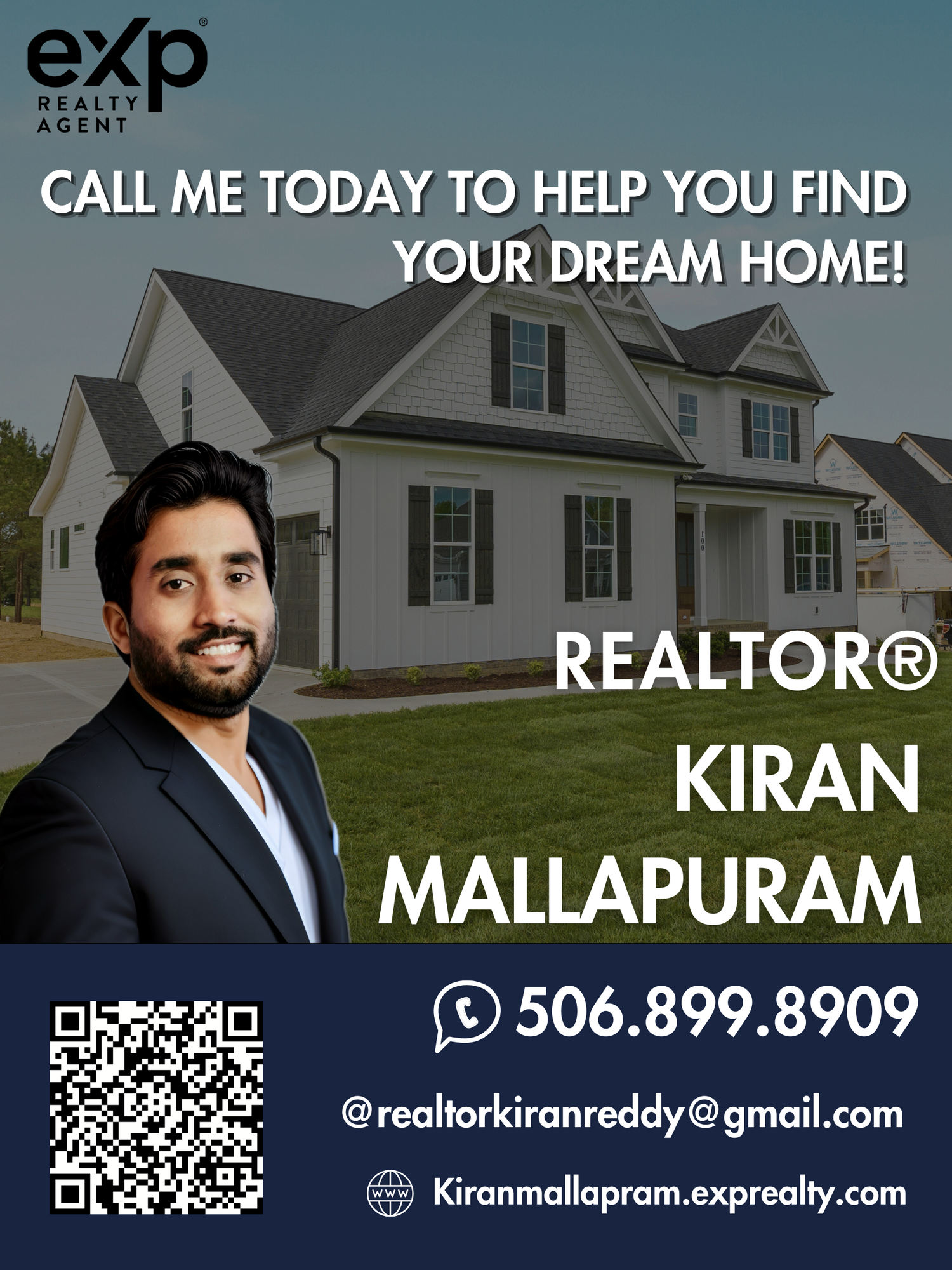 Kiran Mallapuram, REALTOR eXp Realty Moncton NB. Dieppe (506)899-8909