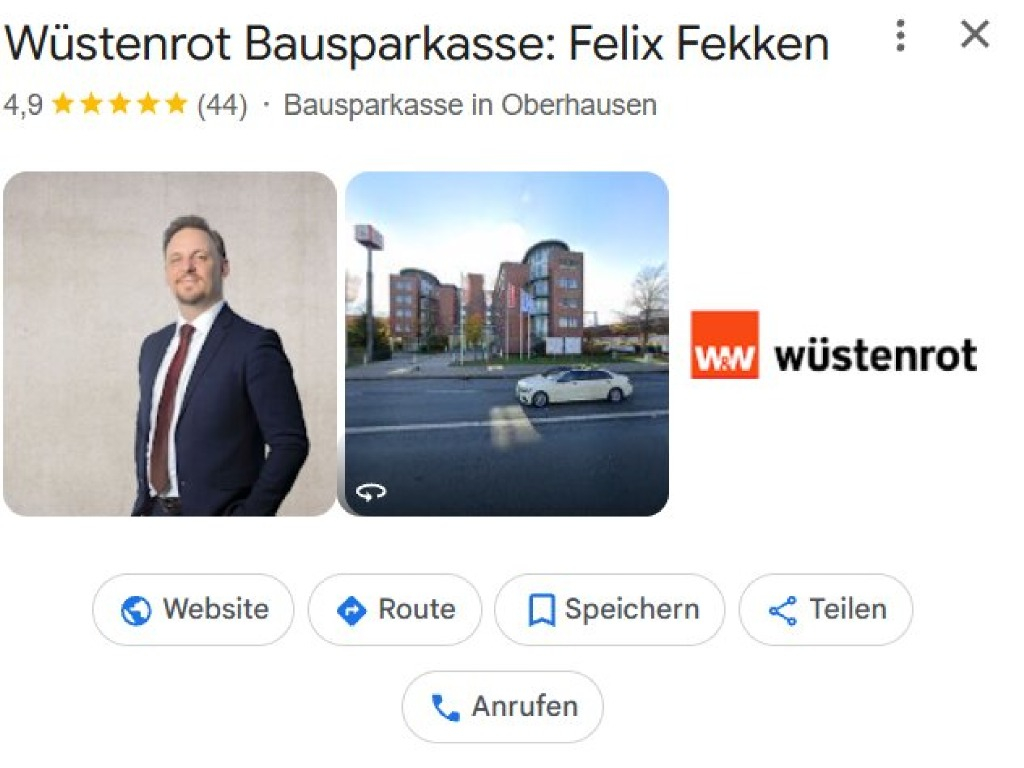 Wüstenrot Bausparkasse: Felix Fekken, Essener Str.  99 in Oberhausen