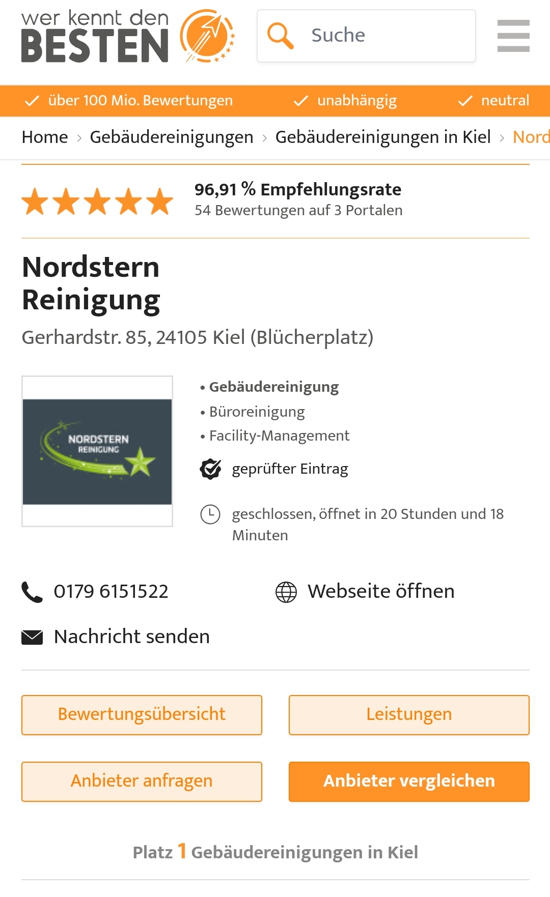 Nordstern Reinigung in Eckernförde