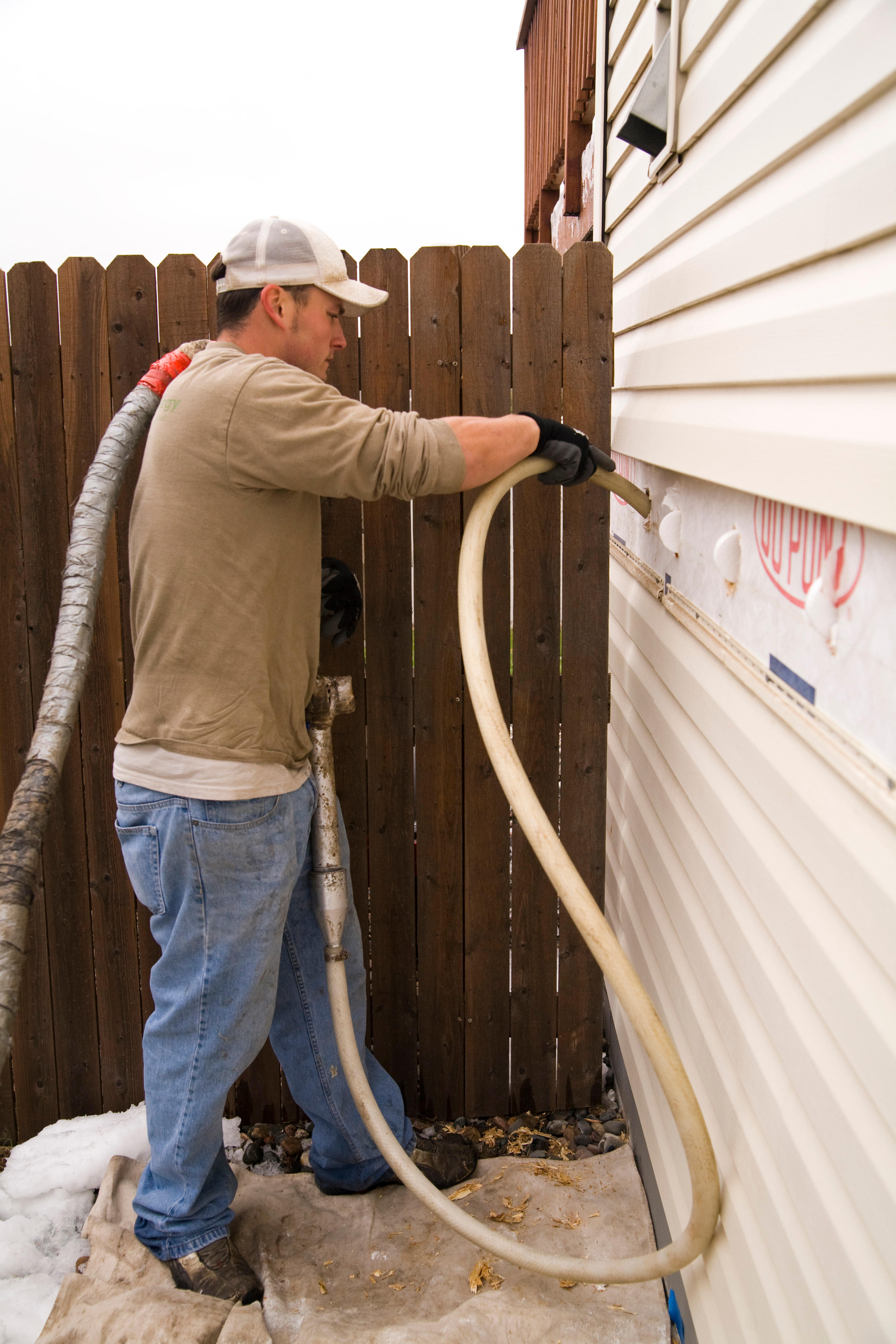 RetroFoam injection foam is injected into the exterior walls, so no need for a full-blown remodel to upgrade your existing wall insulation.