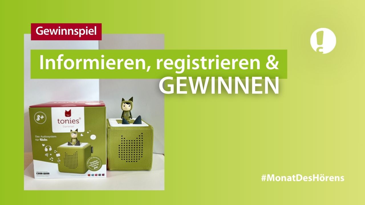 Bild zu ¿ GEWINNSPIEL zum Monat des Hörens: Gewinne eine grüne Toniebox! ¿