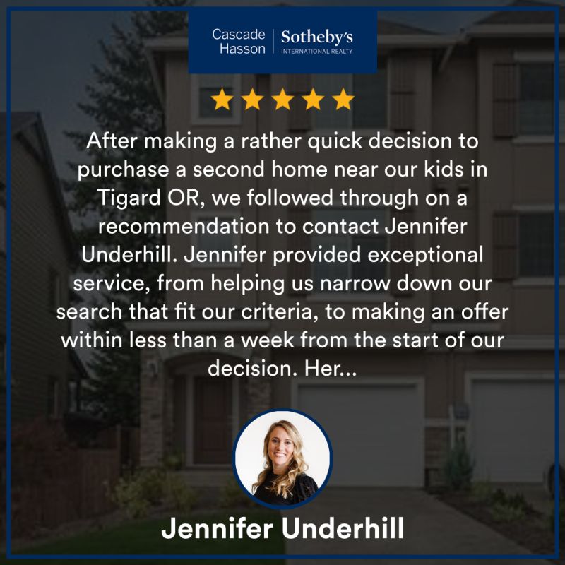 Images Jenny Underhill, Licensed Oregon Broker, Cascade Hasson Sotheby's International Realty