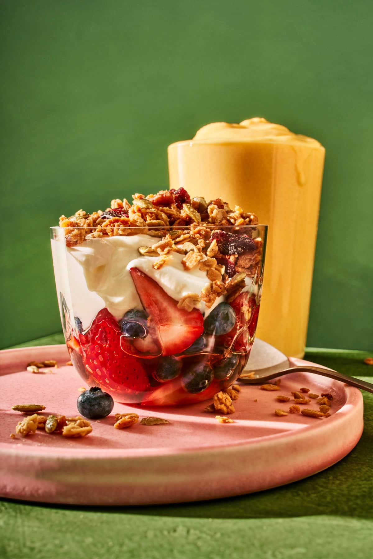 Panera Greek Yogurt Cup and Mango Smoothie Panera Bread Kingston (613)536-1655