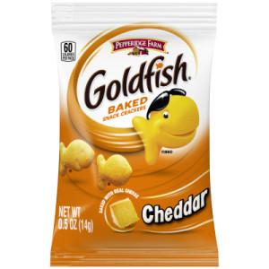 Pepperidge Farm Goldfish Baked Snack Crackers, Cheddar Cheese, .50 Ounces, Pack of 100 featured image