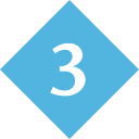 Number 3 in a blue diamond.