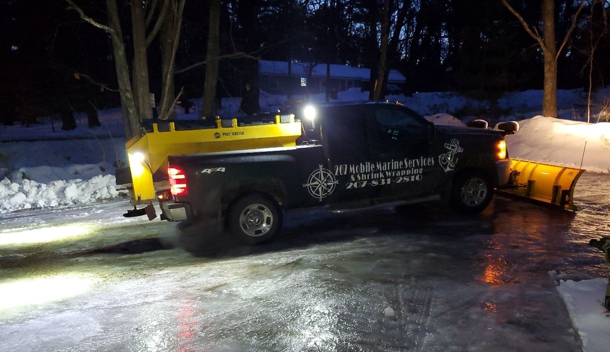 Commercial and residential snow plowing in the Gray, Maine area.