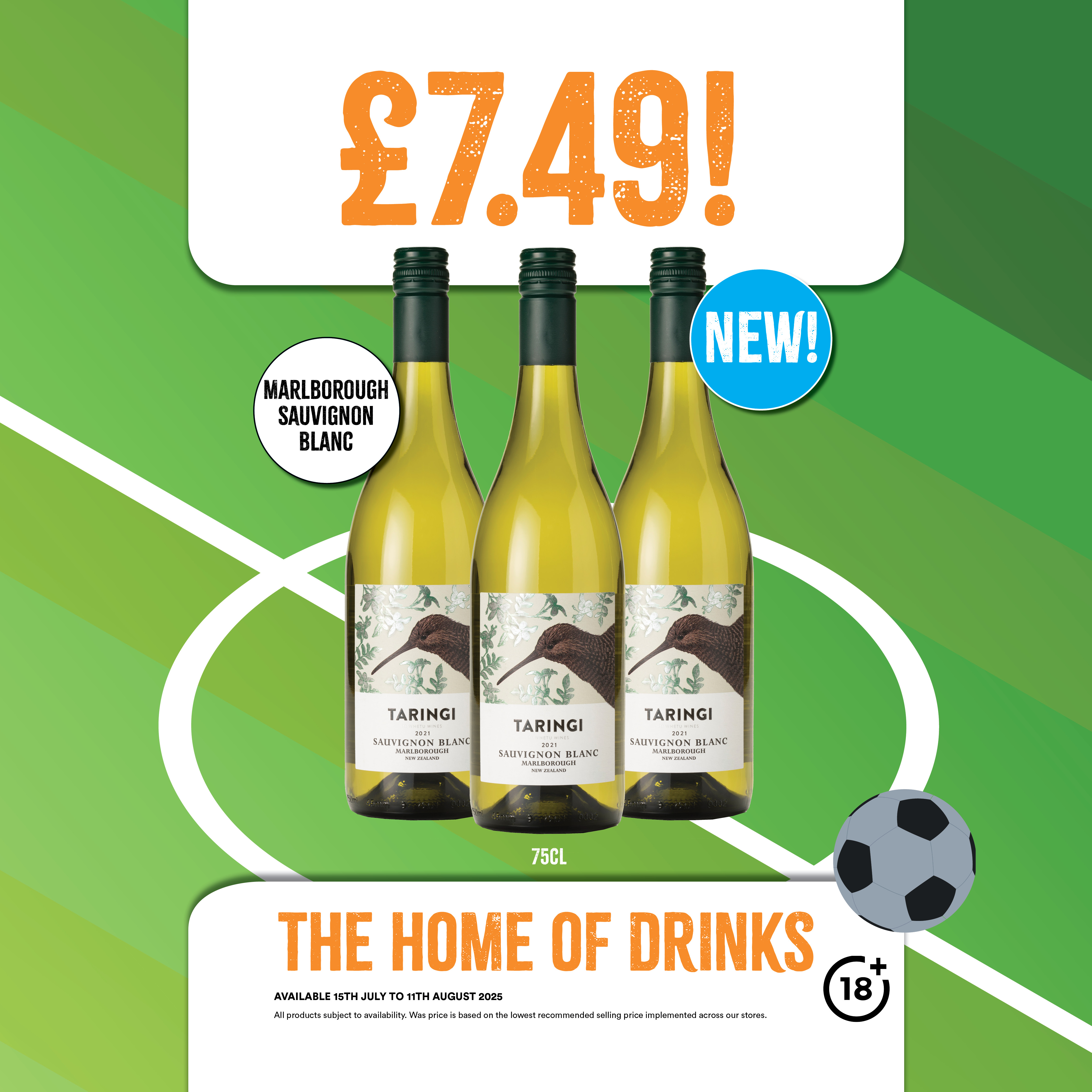 New £7.49 a bottle