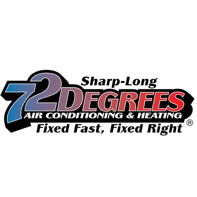Sharp-Long 72 Degrees Air Conditioning And Heating Logo