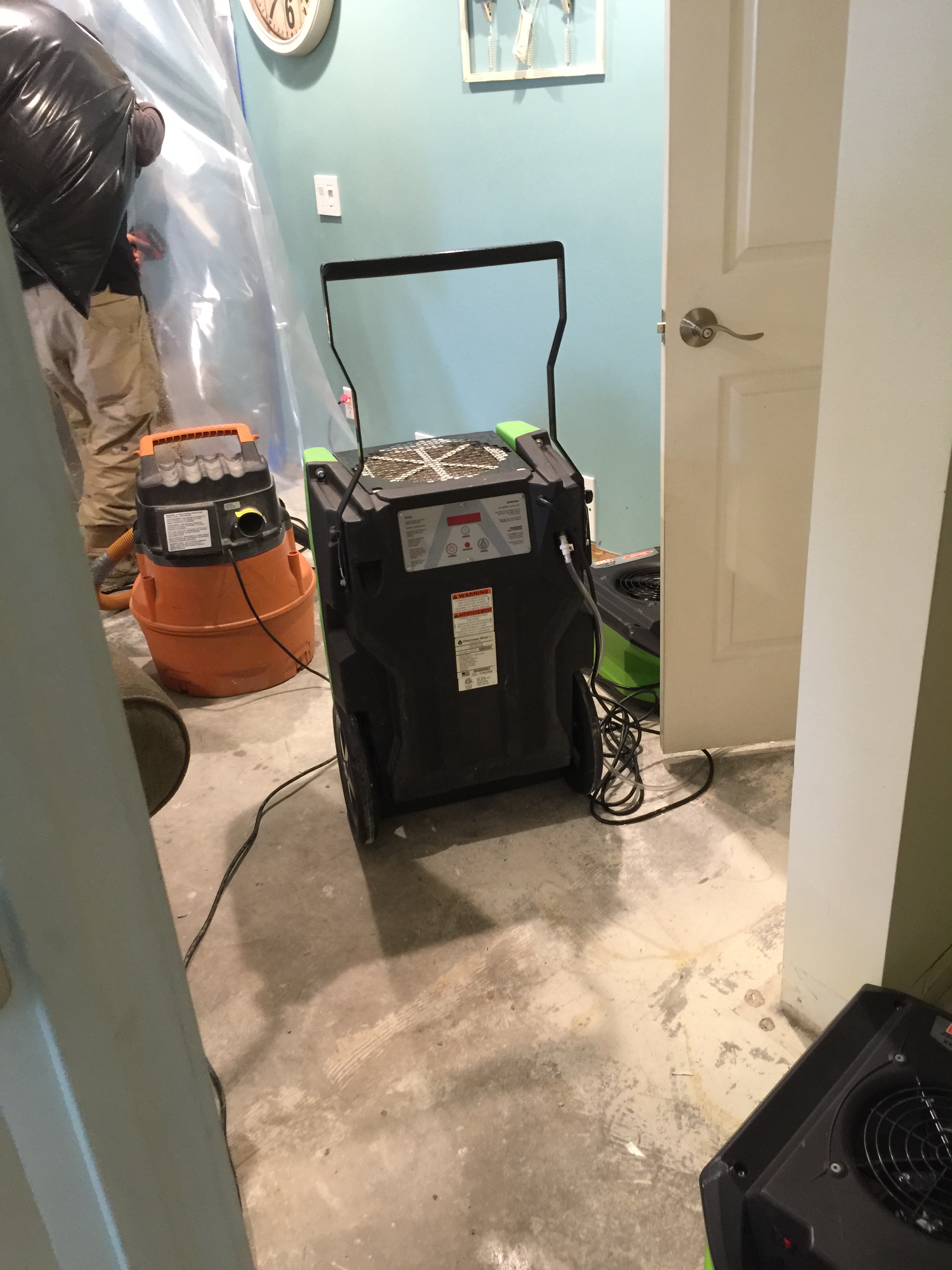 Dehumidifier on site of a water restoration job!