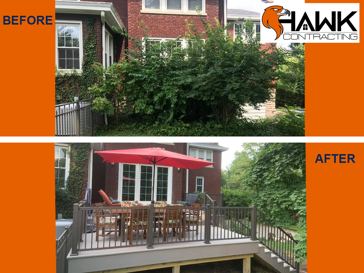 We did this project in Hyde Park a few years ago. The back of the house had three windows which were covered by an overgrown bush. We cleared it out, built a new deck, and replaced the windows with three doors. This project gave the owners outdoor living space they never had before. Are you looking to do a home addition for more space? Call us today for a free consultation.