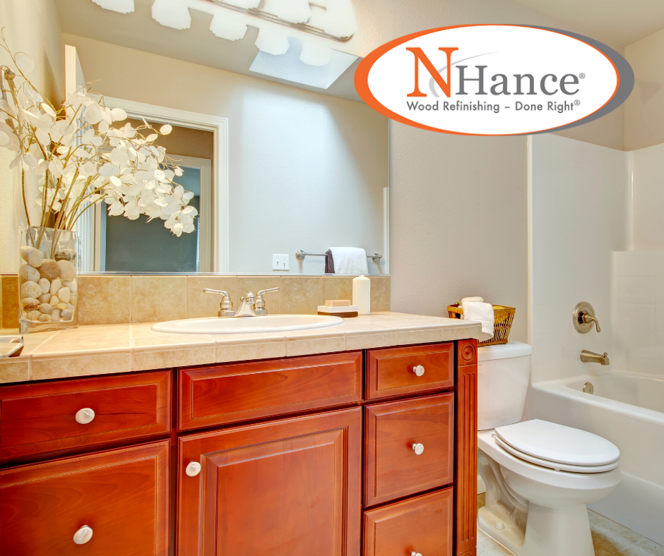 We can also refinish your bathroom cabinets!