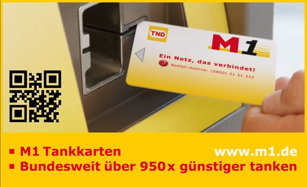 Mit der M1 Tankkarte tanken Firmen und Privatkunden immer günstig, bundesweit an über 950 Tankstellen.