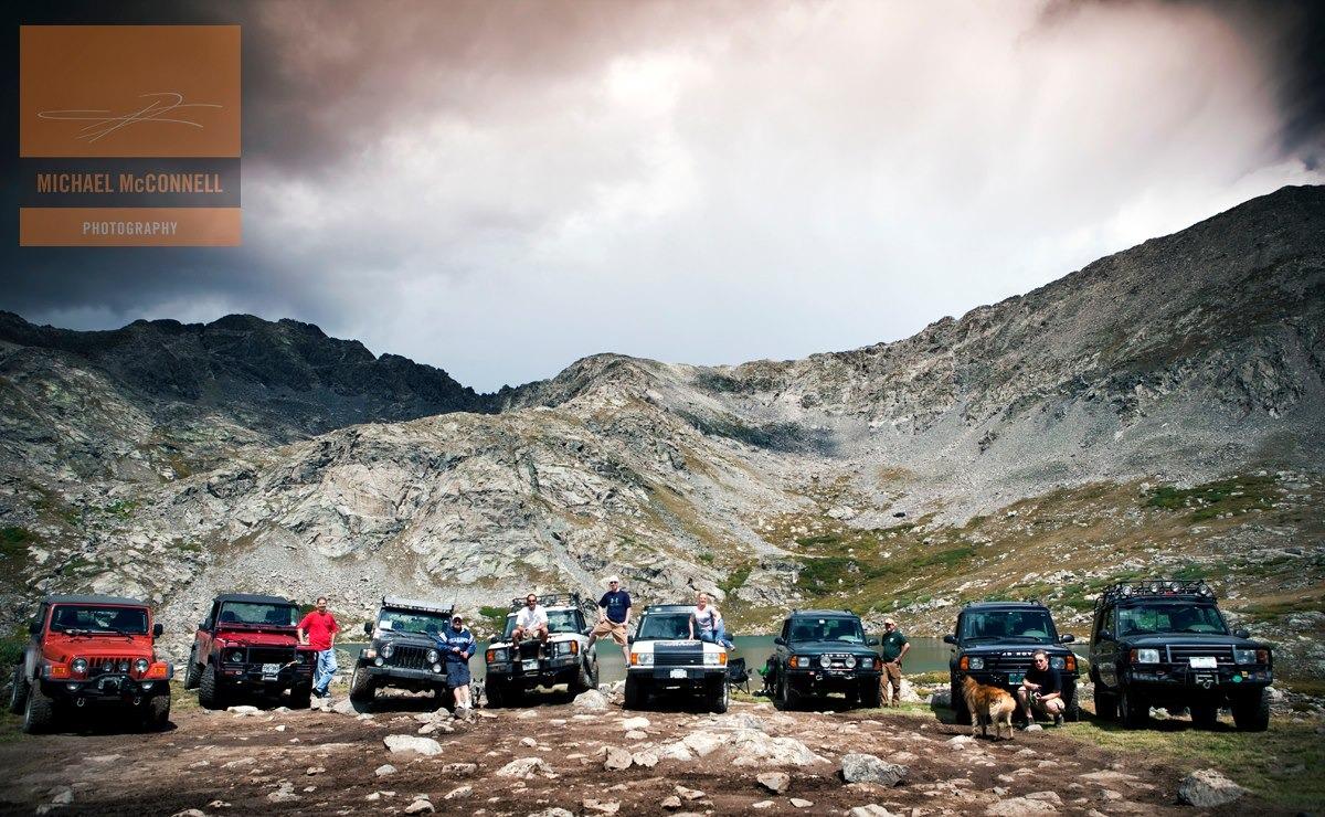 A nice pic by friend and photographer Michael McConnell of us and some wheeling friends at the top of the Wheeler Lake trail south of Breckenridge CO