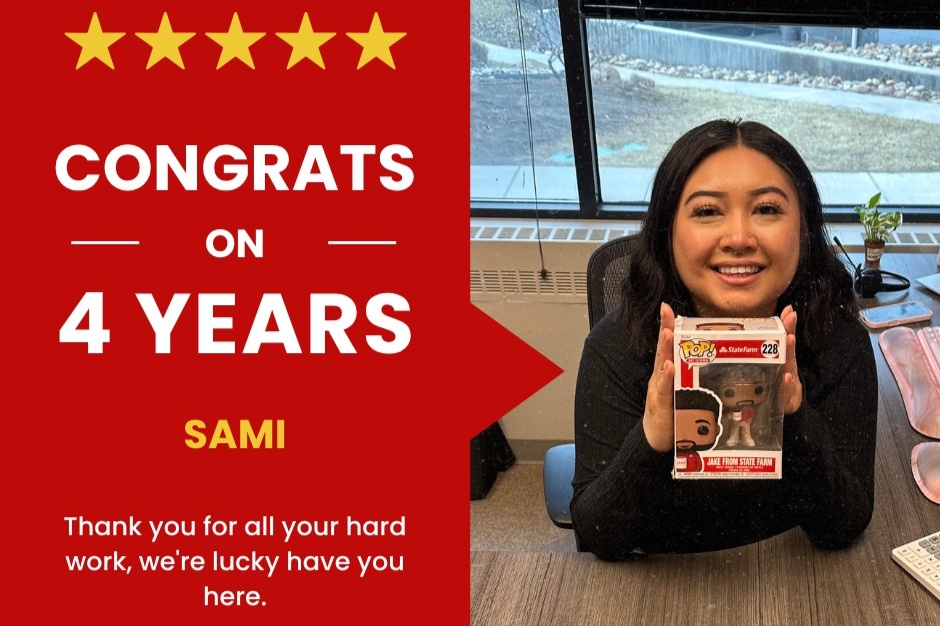 Celebrating four years with Sami on our team! Sami brings care, knowledge and a personal touch to every interaction. Favorite treat: white chocolate mocha latte. We appreciate all she does each day!
