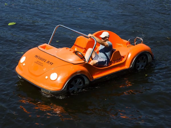 Tretboot im Cabrio-Design – Spaß auf dem Müggelsee