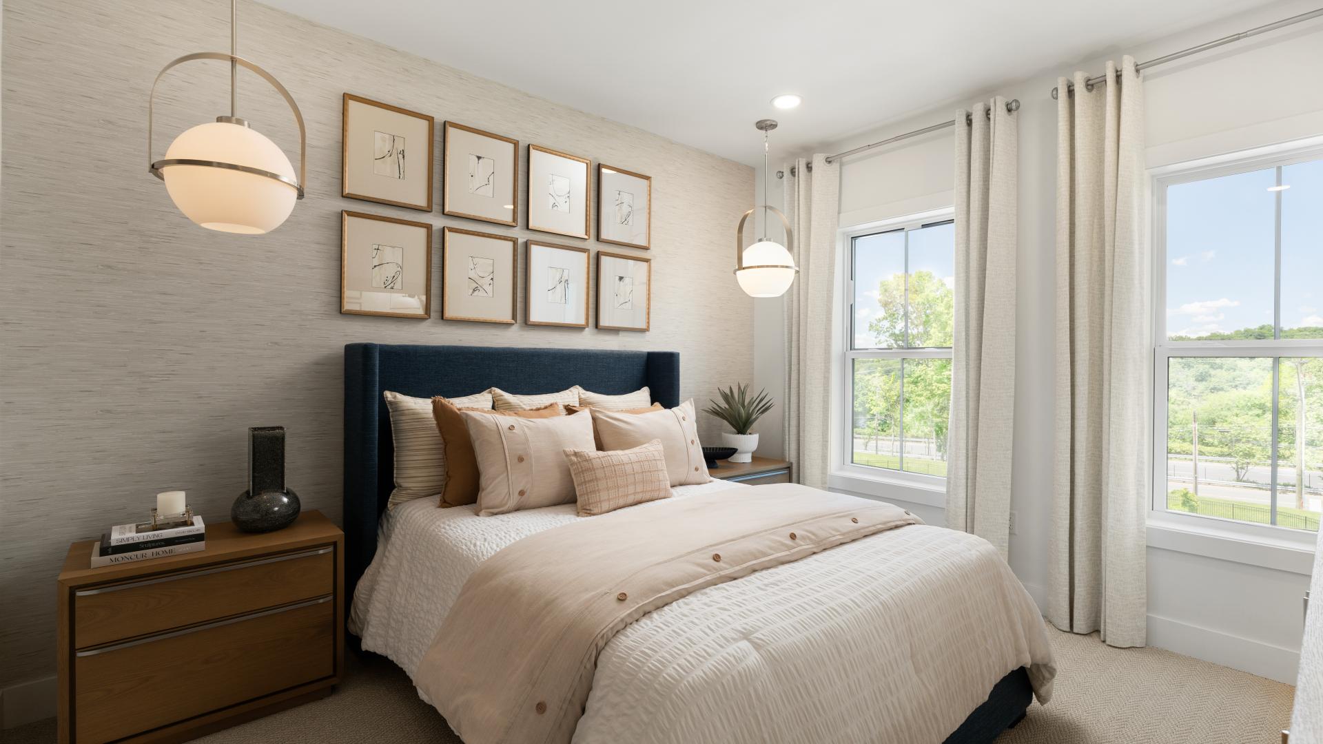 Secondary bedrooms share a hall bath