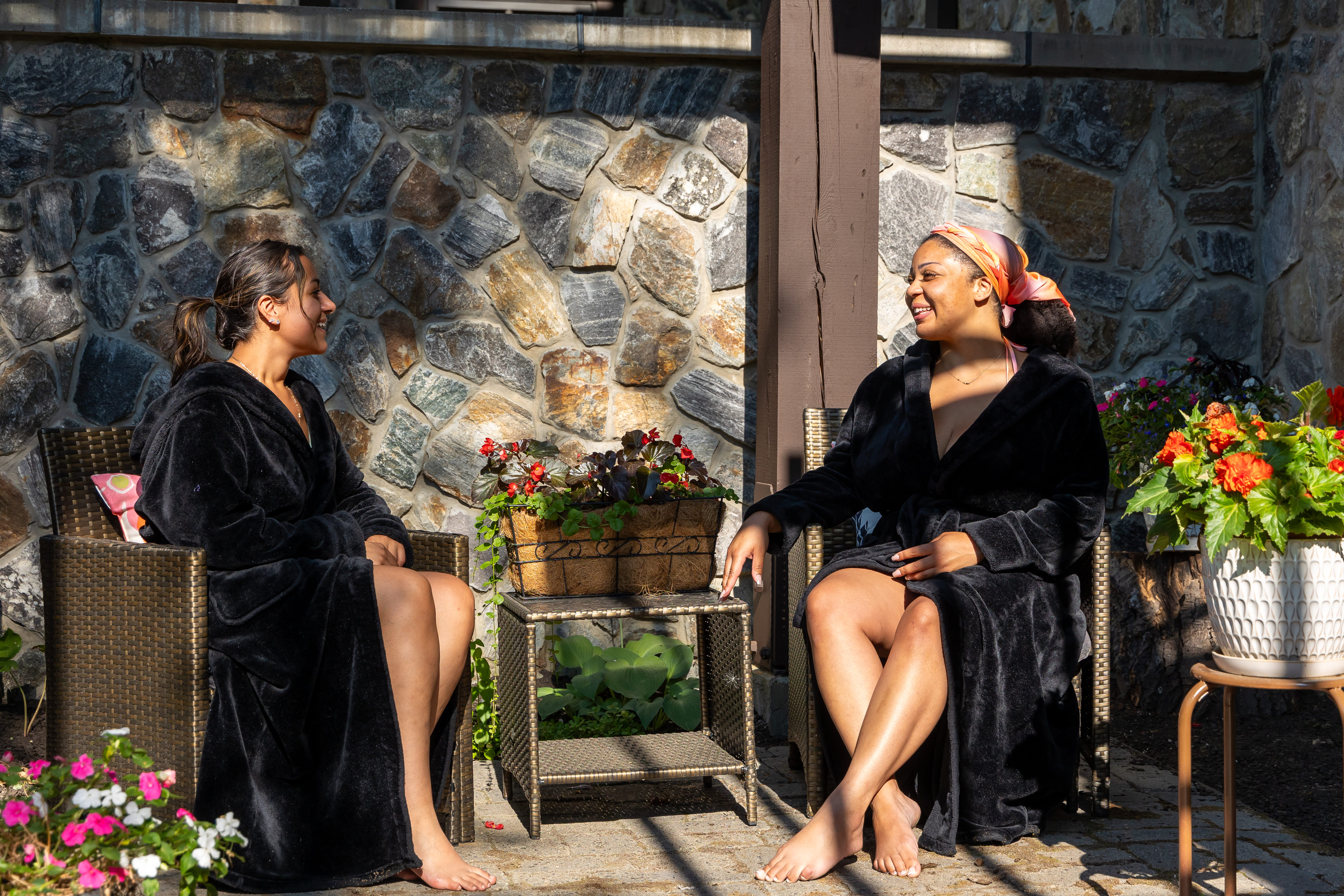 two girls enjoy the amenities at The Spa at Tamarack
