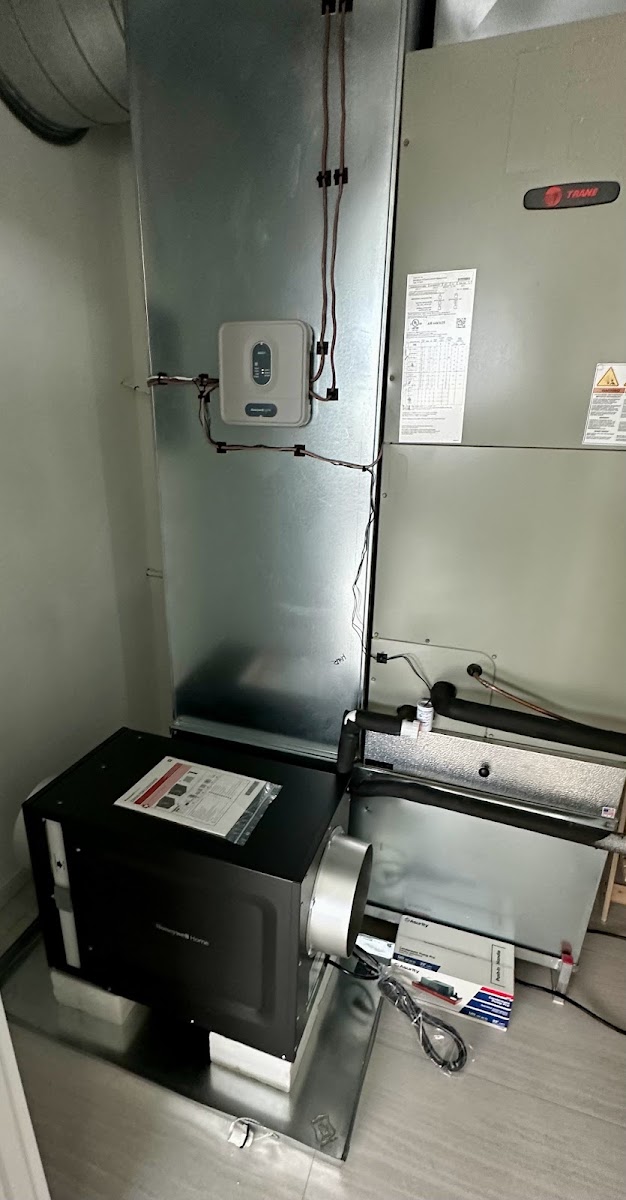 Indoor HVAC air handler and mechanical components installed to support efficient system performance and airflow.