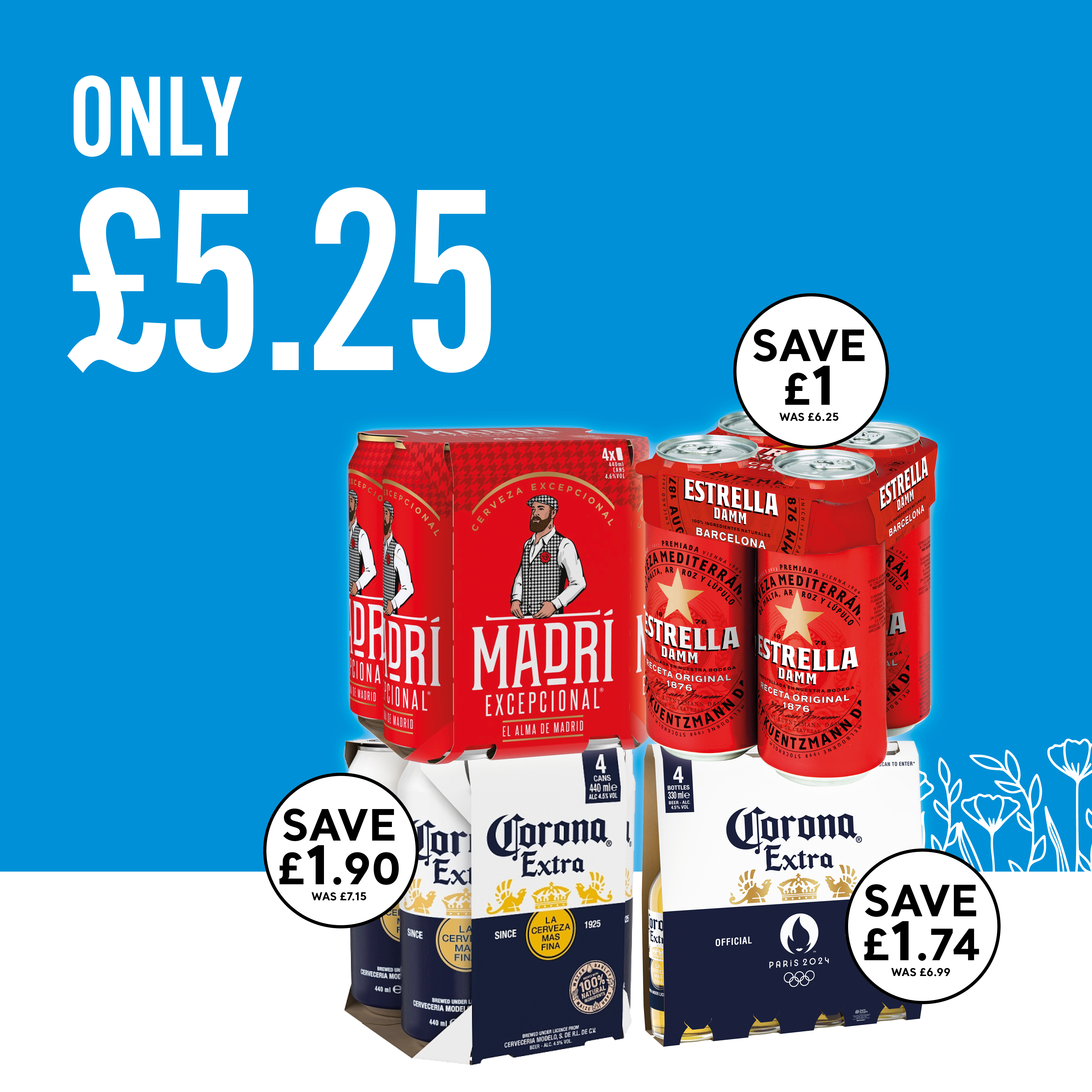 Only &pound;5.25 each only small beers