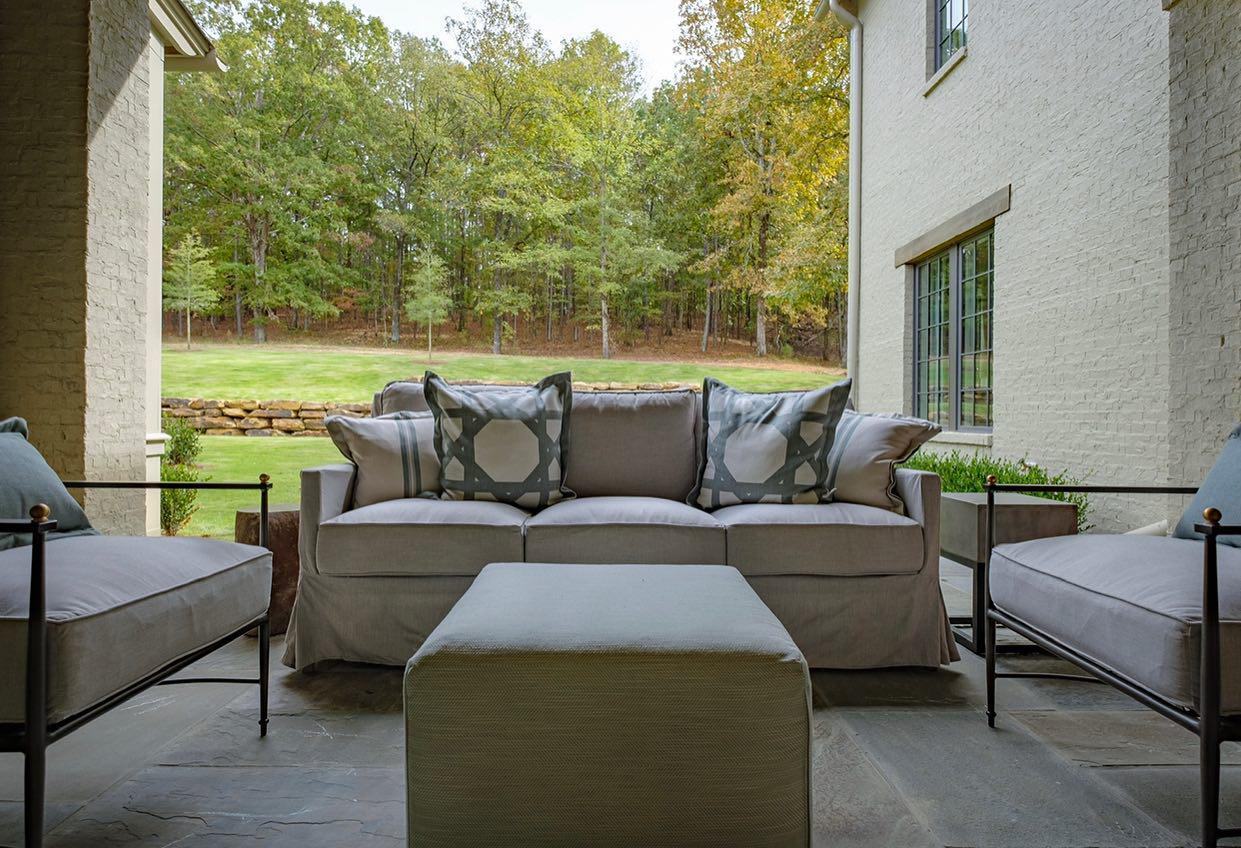 Outdoor luxury furniture at a home at Shoal Creek Properties