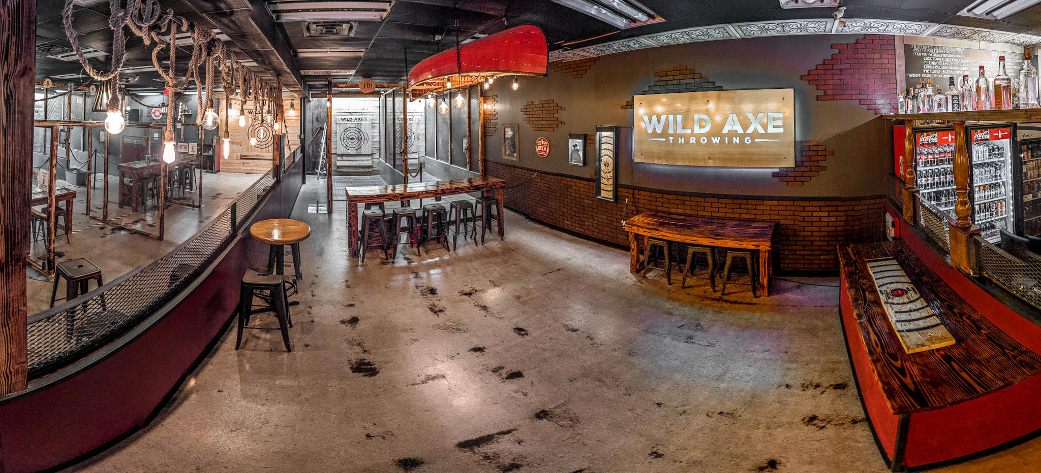 Wild Axe Throwing is the only axe throwing facility in the world that has a party room with dedicated throwing lanes! You are able to bring your own food into our party room. We have a liquor license and a fully stocked bar to make your experience with us perfect!