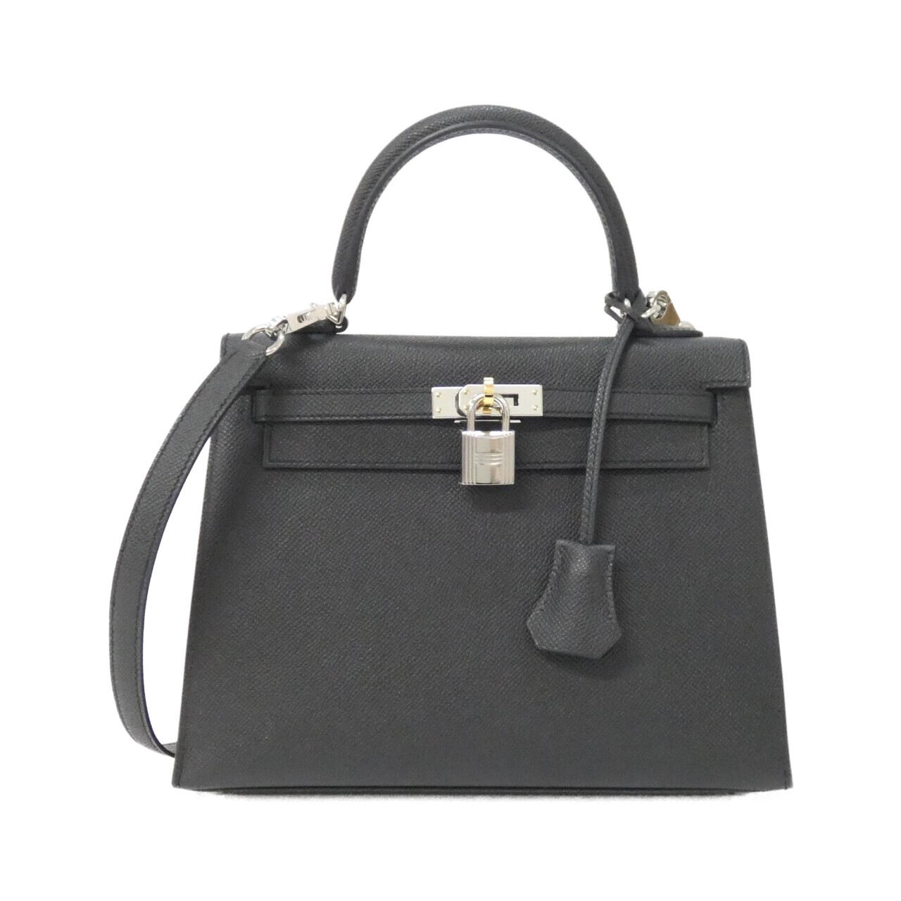 エルメス ケリー エレクトラム 25cm 086479CT エプソン BLACK シルバー+ゴールド金具 K刻印