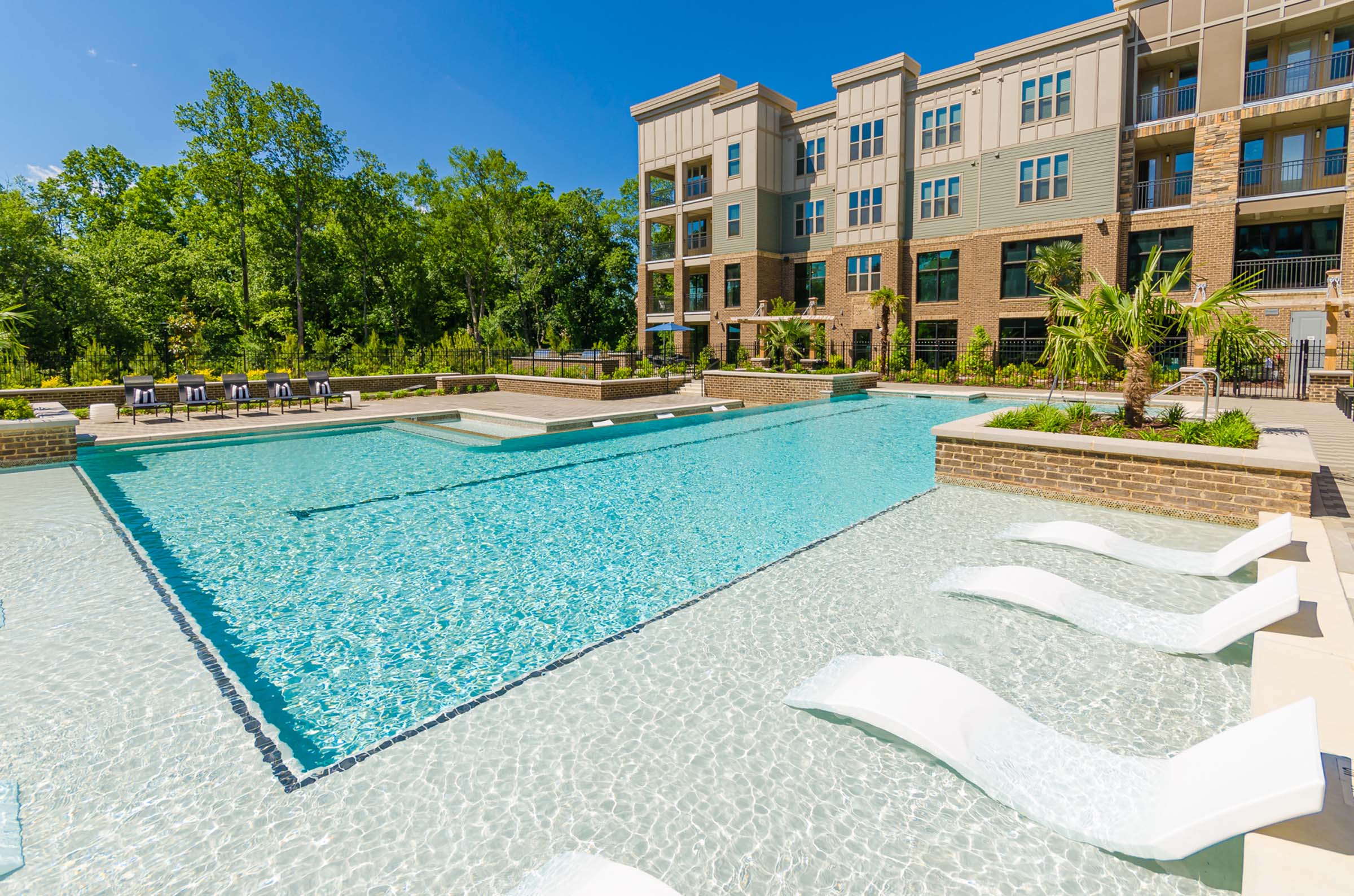Community pool at Camden Alpharetta apartments in Alpharetta, GA