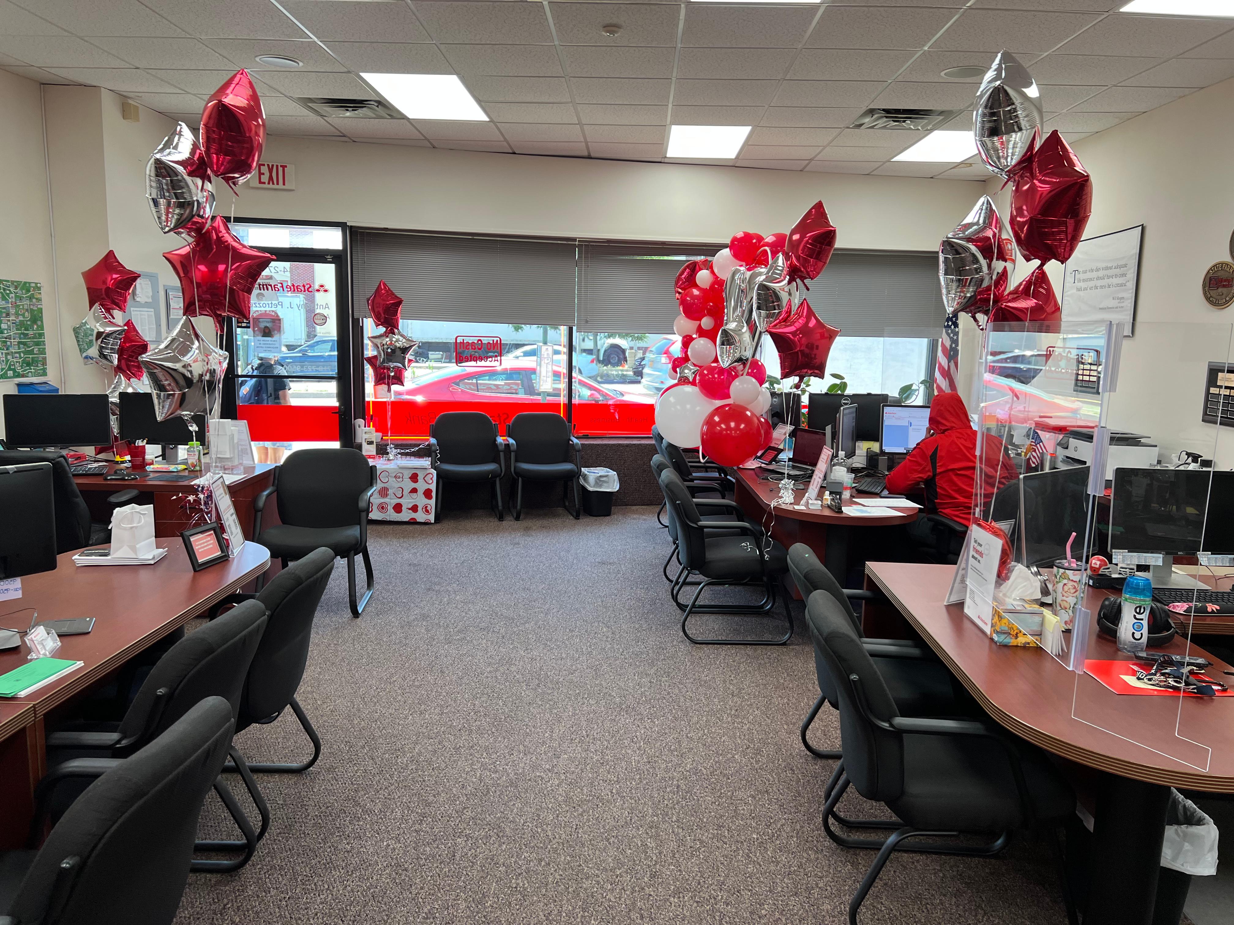 Interior of our agency celebrating 17 years in business!