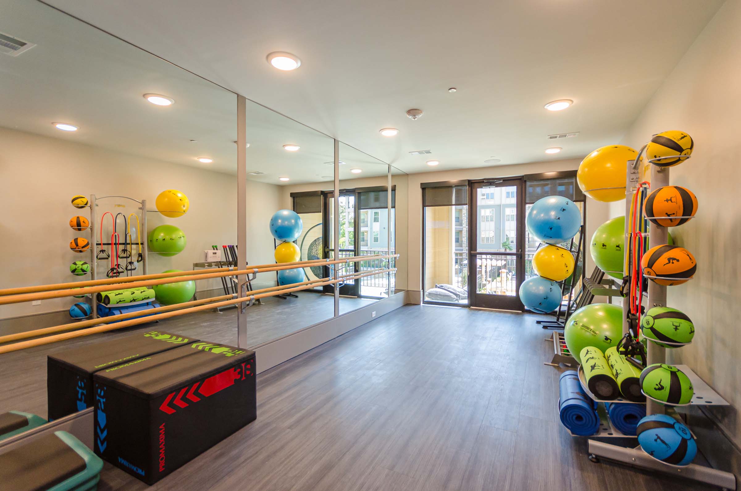 Yoga room at Camden Alpharetta apartments in Alpharetta, GA
