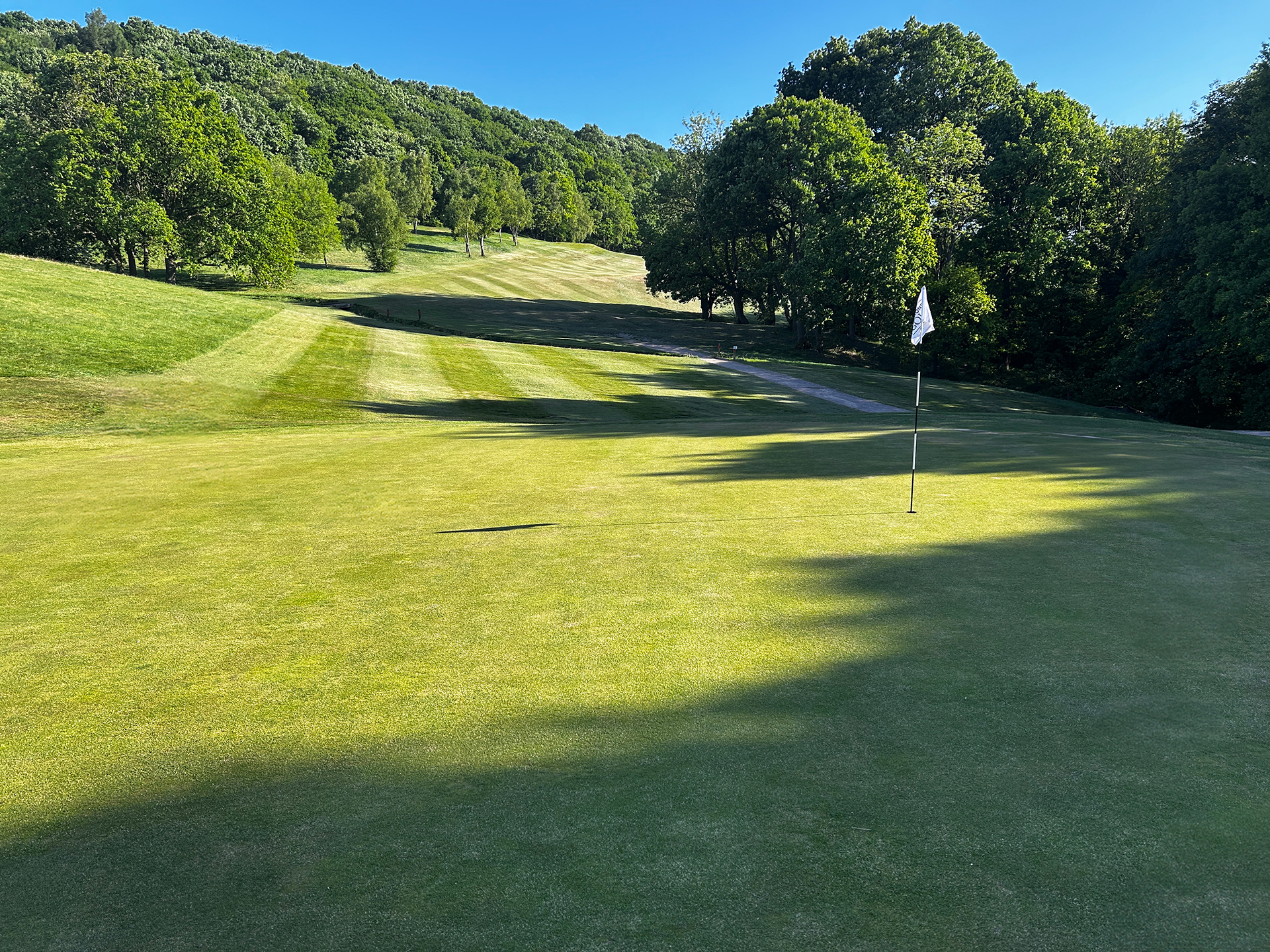 Beauchief Golf Course in Sheffield showcases a beautifully maintained parkland layout with tree-lined fairways and gentle rolling terrain, set against a backdrop of scenic countryside views—ideal for capturing the charm of traditional English golf.