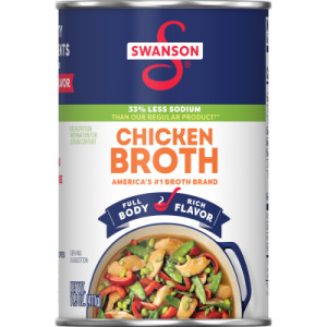 Swanson® Natural Goodness® 33% Less Sodium Chicken Broth, 14.5 oz Can (Pack of 24) featured image