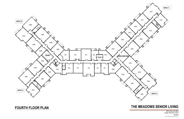 Offering independent living, assisted living, and memory care here at The Meadows Senior Living, check out our fourth floor plan!